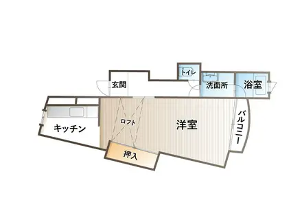 フォーラム東山(ワンルーム/2階)の間取り写真