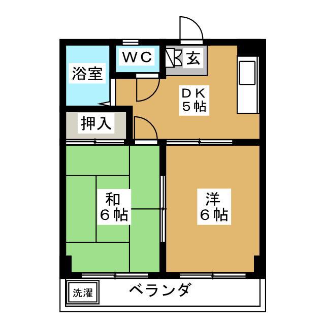 第一福寿ビル(2DK/3階)の間取り写真