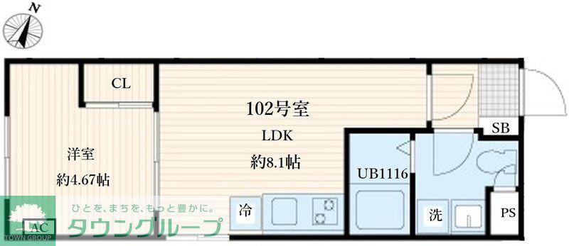 AGLAIA要町(1LDK/1階)の間取り写真