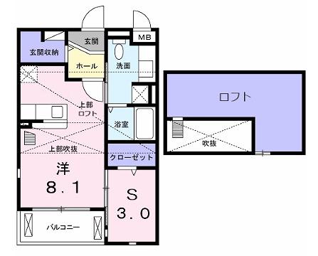 グレース カーサ(ワンルーム/2階)の間取り写真