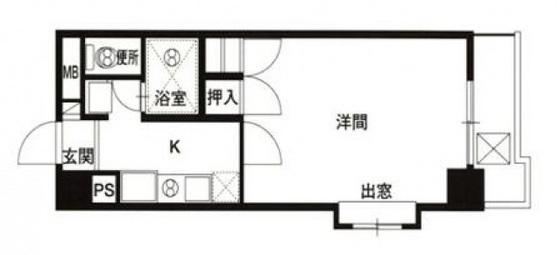 恒和レジデンス(1K/5階)の間取り写真