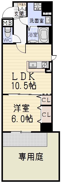 SOLARE(1LDK/1階)の間取り写真
