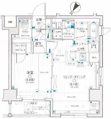 日神パレステージ巣鴨(1LDK/7階)の間取り写真