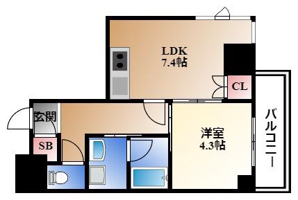 セレニティー東山公園(1LDK/7階)の間取り写真