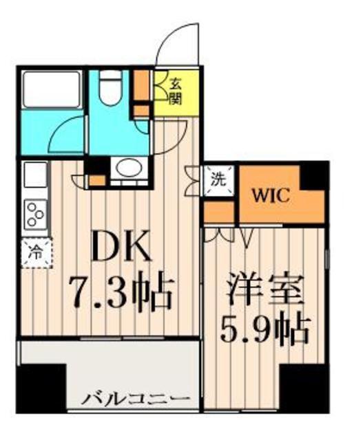 BPRレジデンス神田富山町(1DK/6階)の間取り写真