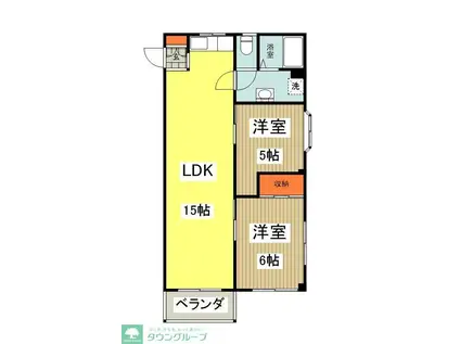 ハイムエスポワール(2LDK/2階)の間取り写真