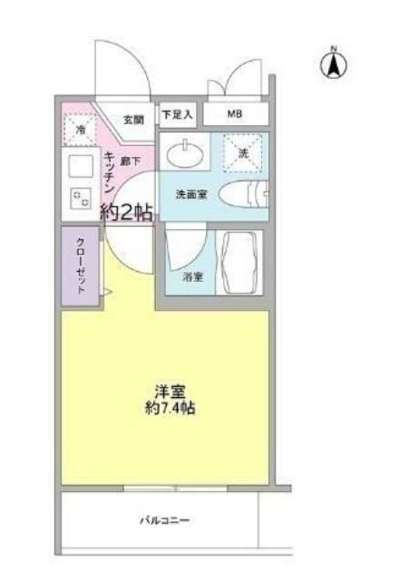 サンフラット(1K/3階)の間取り写真