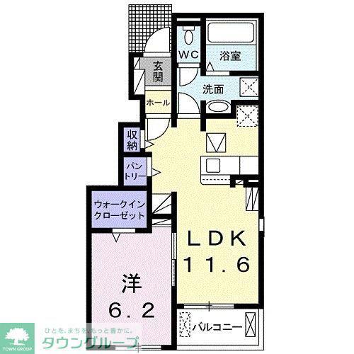 つゆくさハイツ(1LDK/1階)の間取り写真