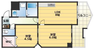 東灘パークランド中町(2LDK/4階)の間取り写真