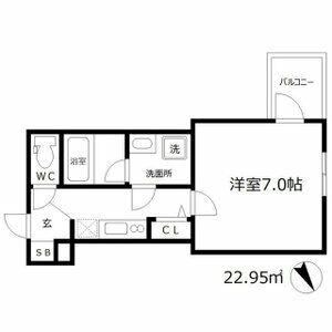 ミュプレ北浜イースト(1K/6階)の間取り写真