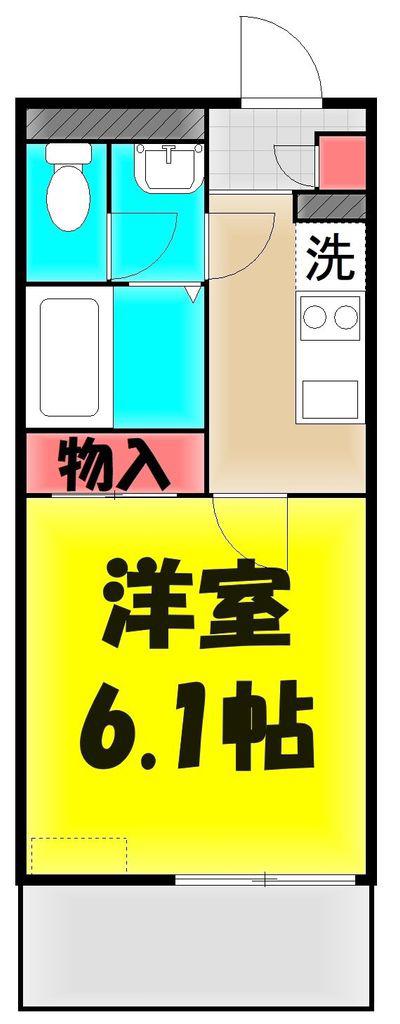 東京メトロ半蔵門線 青山一丁目駅 徒歩8分 3階建 築12年(1K/2階)の間取り写真