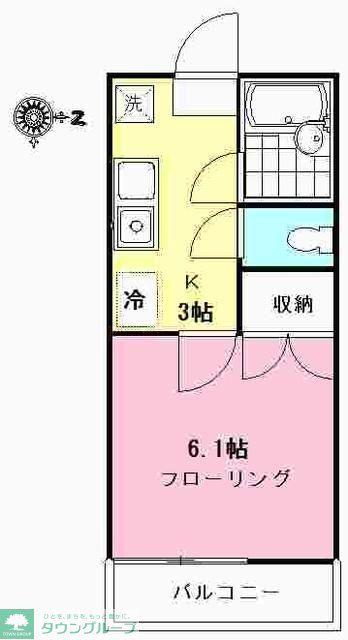 エムコート 山福 11.6(1K/2階)の間取り写真