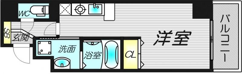 アリオーラ西梅田(1K/8階)の間取り写真