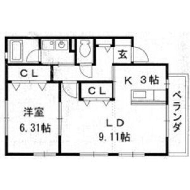 グレイスライフ高畑(1LDK/1階)の間取り写真