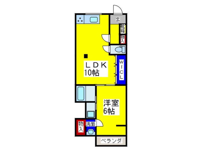 南住吉文化(1LDK/1階)の間取り写真