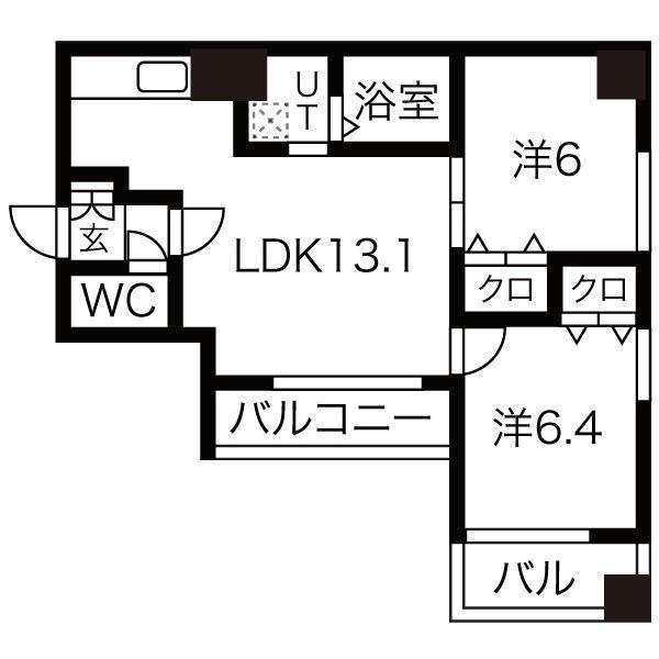 PROD23(2LDK/3階)の間取り写真