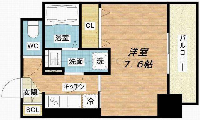 エスリード大阪城アクシス(1K/4階)の間取り写真