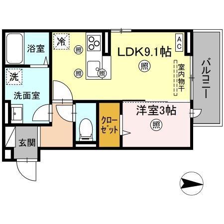 セントラルIWAMI TYPE-2(1LDK/3階)の間取り写真
