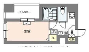 アンセラジオ新越谷(ワンルーム/2階)の間取り写真