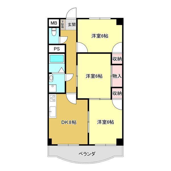 GRANDEG21K(3LDK/4階)の間取り写真