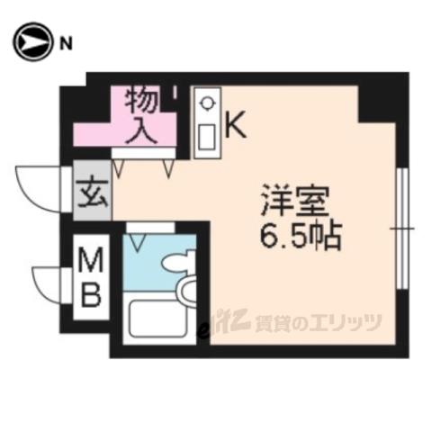 セ・モア京都(ワンルーム/4階)の間取り写真