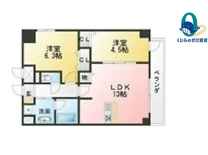 ADEL DORF本郷(2LDK/8階)の間取り写真