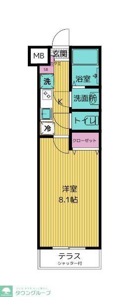 リンクフィールド井の頭(1K/1階)の間取り写真