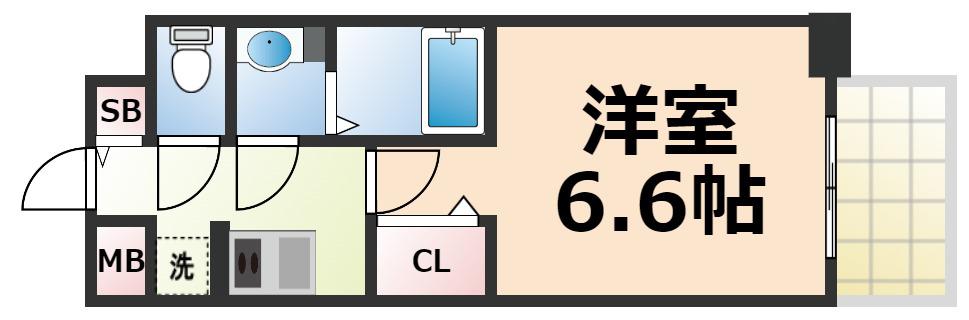 ファステート大阪城東グリッジ(1K/2階)の間取り写真