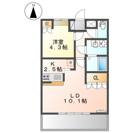 グレイス ヒル・アート(1LDK/2階)の間取り写真