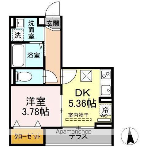 グリシーヌ(1DK/1階)の間取り写真