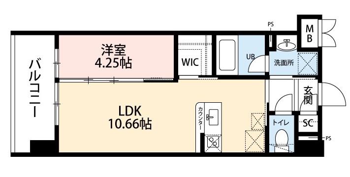 ウイングス西神原(1LDK/7階)の間取り写真