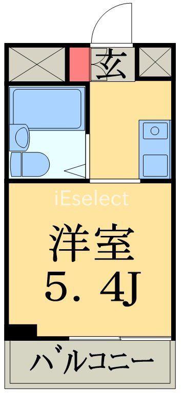 カレッジハイツ稲毛(1K/1階)の間取り写真