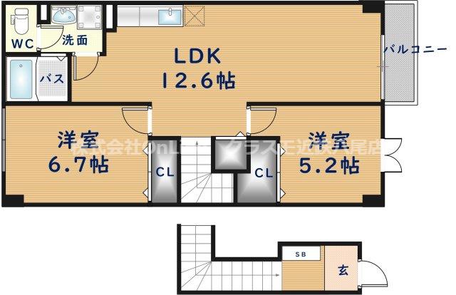 プリュジュール(2LDK/2階)の間取り写真