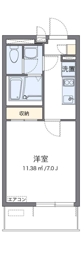 クレイノリンロー(1K/3階)の間取り写真