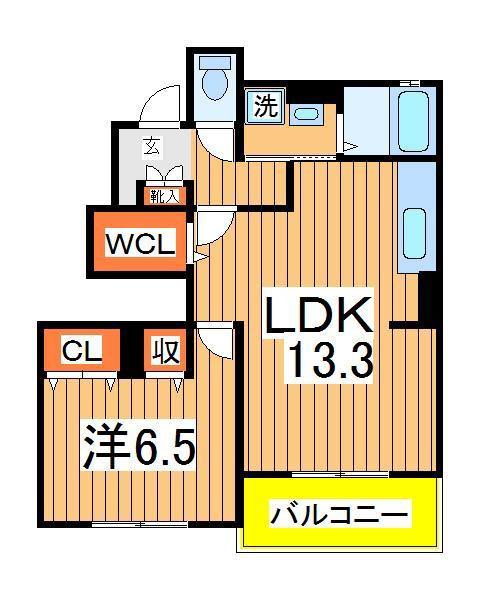 サンシャインビレッジアゼリアB(1LDK/1階)の間取り写真