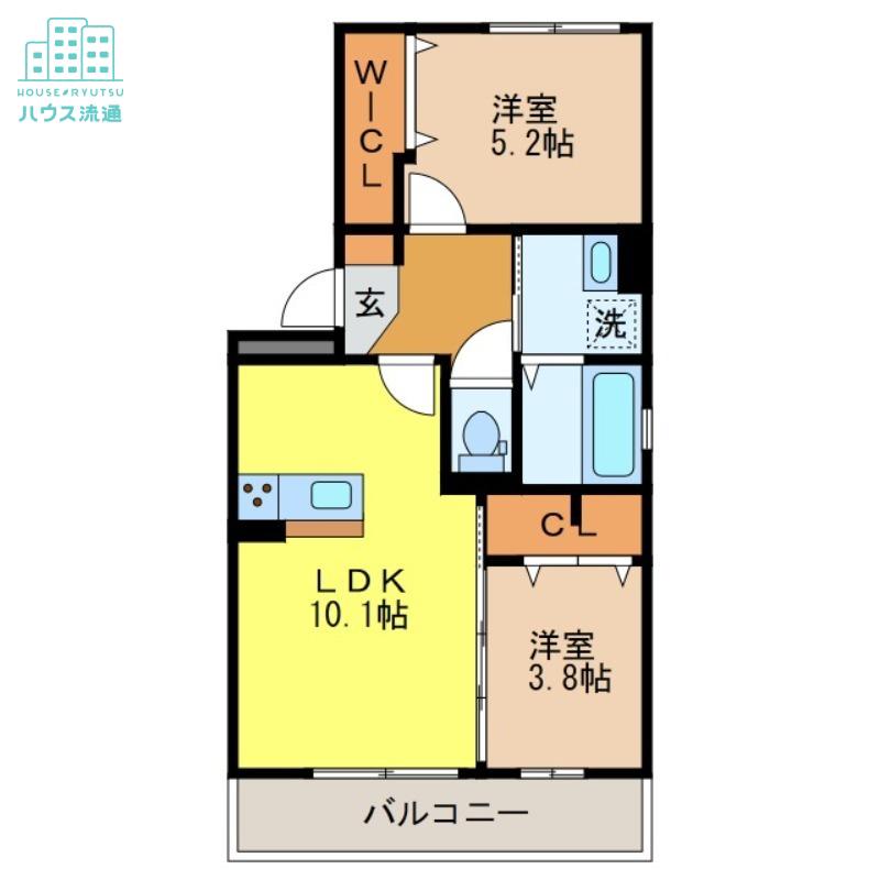 ルミエール界(2LDK/2階)の間取り写真