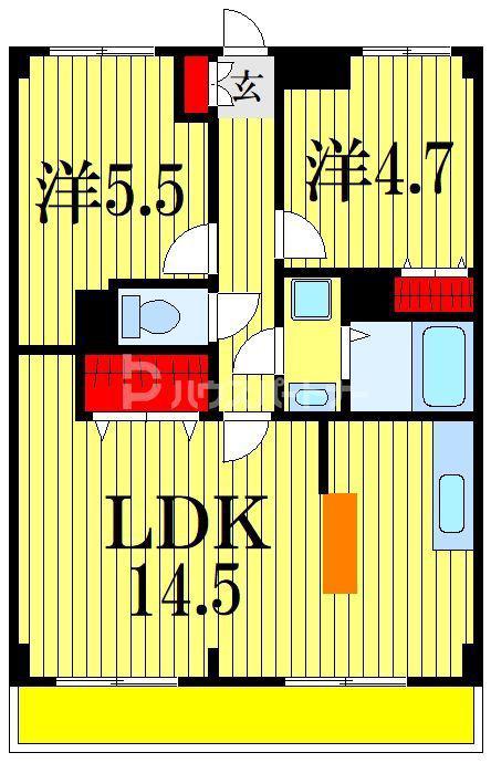 ラ・フォレ薬円台(2LDK/7階)の間取り写真