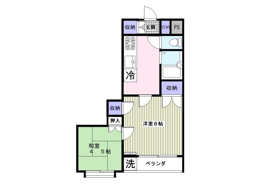 アーバン南浦和(2K/3階)の間取り写真