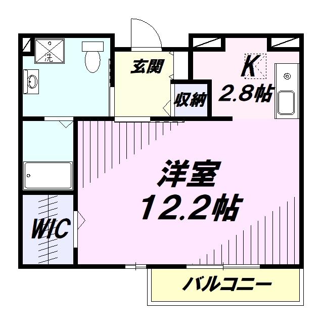 サンリスタアレーグレ入間(1K/2階)の間取り写真