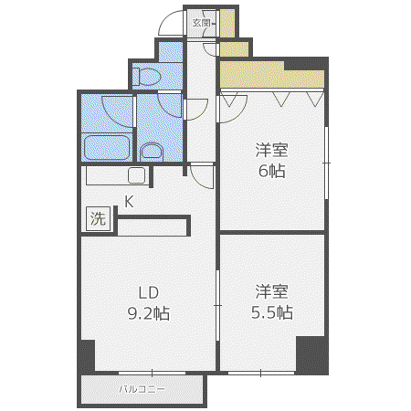 センタービル913(2LDK/5階)の間取り写真