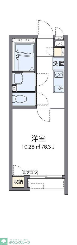 クレイノFERIO(1K/1階)の間取り写真