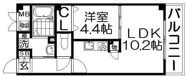 マンショングレース(1LDK/2階)の間取り写真