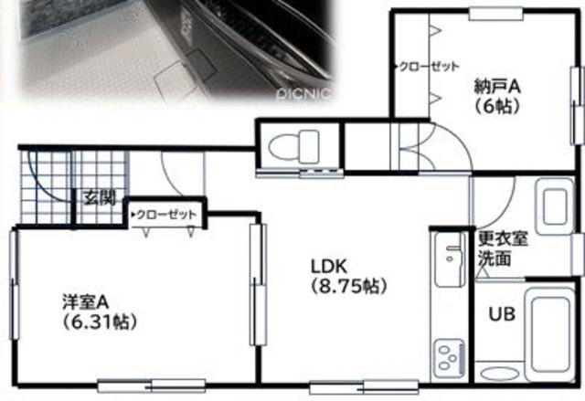 エトワール八幡町(2LDK/1階)の間取り写真