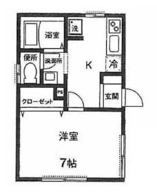 フランジュール中馬込II(1K/1階)の間取り写真