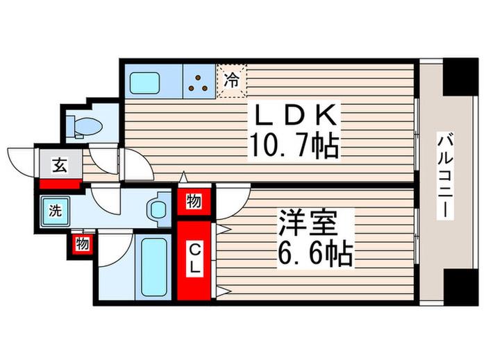 コンフォルト南葛西(1LDK/2階)の間取り写真