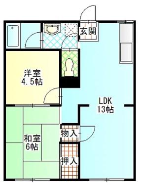 フォーブル酒匂D(2LDK/1階)の間取り写真