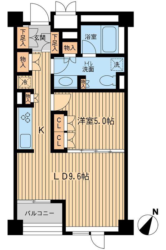 レジデンス三宿(1LDK/2階)の間取り写真