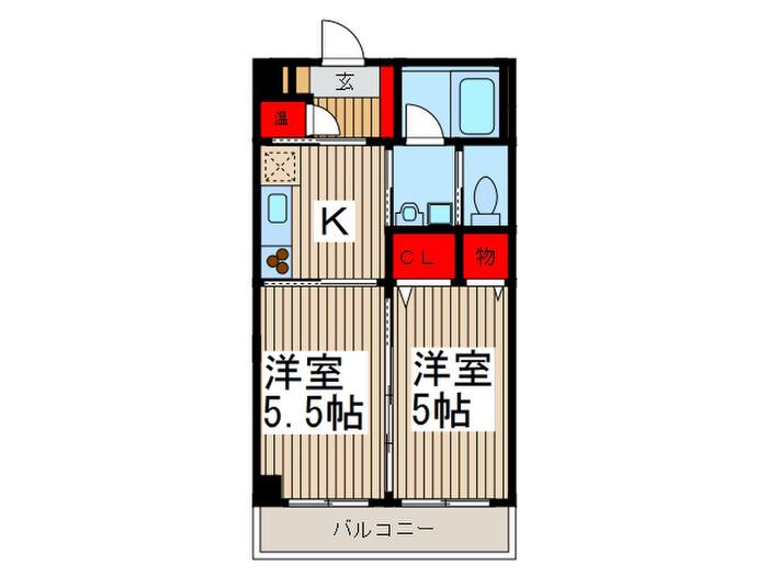 ザ・イーストスクエア(2K/9階)の間取り写真