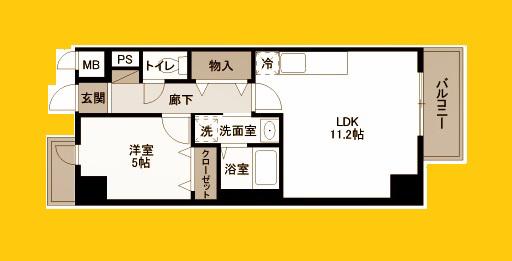 GRACE COURT(1LDK/6階)の間取り写真