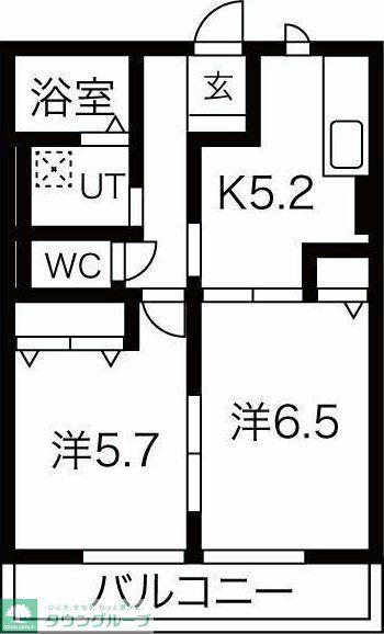 カルボナーラA(2DK/1階)の間取り写真